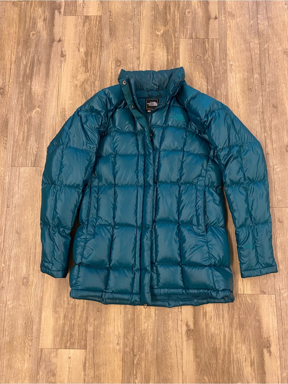 The North Face Teal Blue Quilted Down Jacket